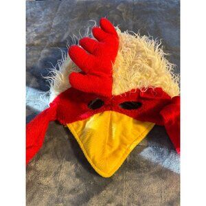 Chicken Rooster Fuzzy Hat Mask Halloween Cosplay Funny Super Hero Costume